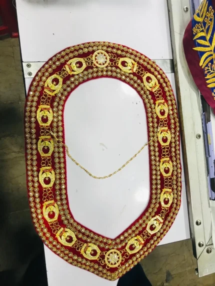 SHRINER COLLAR WITH DOUBLE RHINESTONES